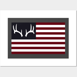 Antler American Flag Posters and Art